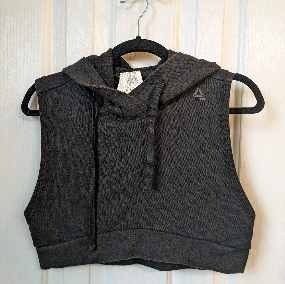Reebok Sleeveless Cropped Hoodie Size Small